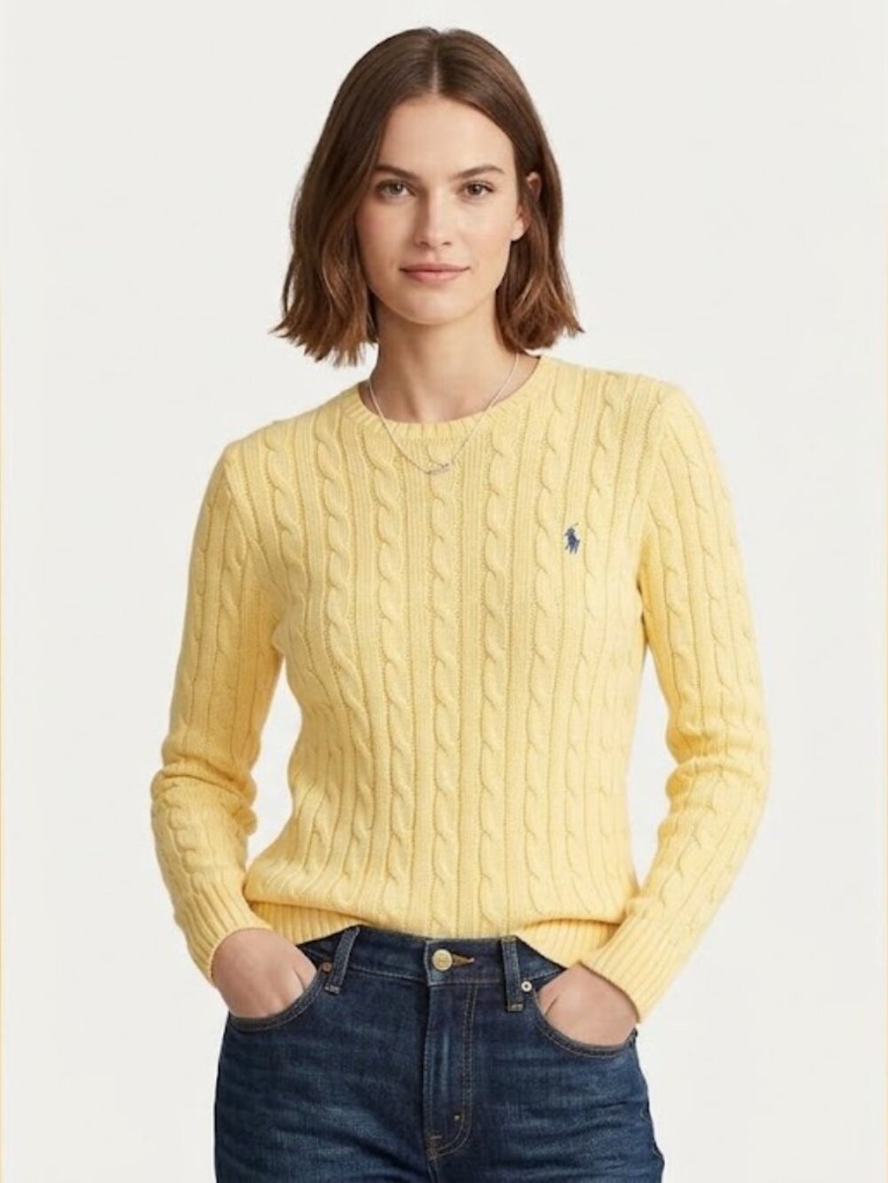 Ralph Lauren Cotton Cable Knit Crewneck Sweater Size M
